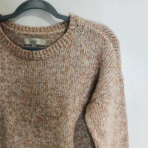 Ann Taylor LOFT Pink Sweater Size Medium M Chunky Pullover Color Pop - Picture 3 of 9